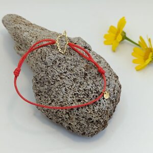 Bracelet cordon rouge Corse doré
